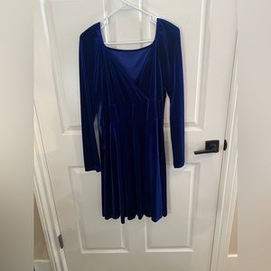 Royal blue velvet dress size L